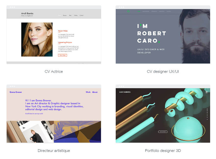 Portfolio CV Designs Wix