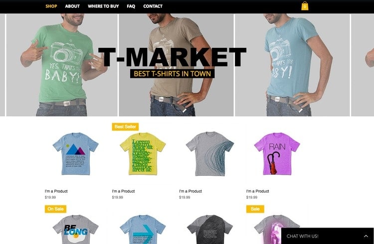 tshirt ecommerce template