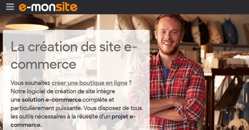 E-Monsite boutique gratuite