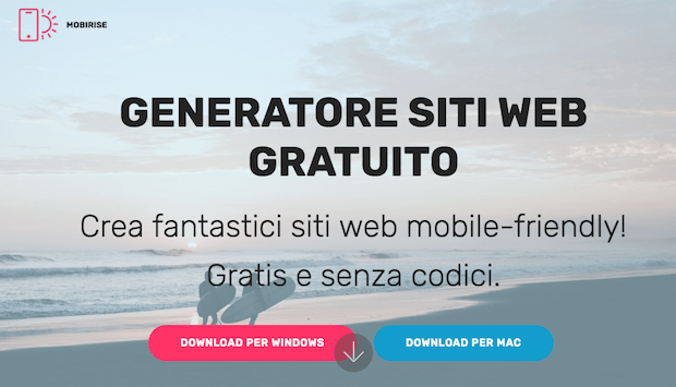 Mobirise: creare siti gratuiti