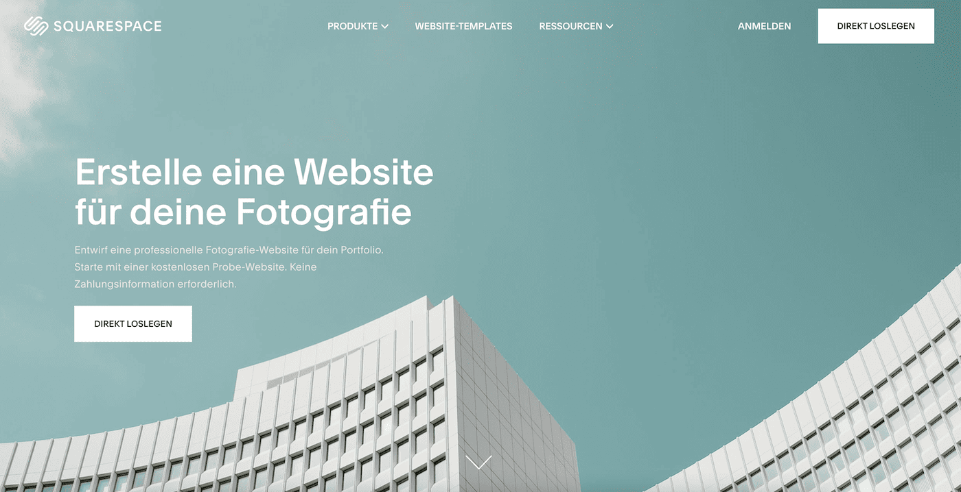 squarespace fotografie website