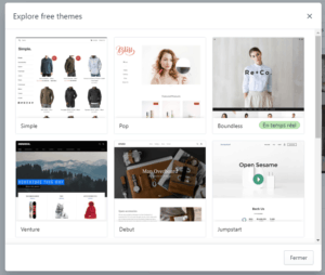 Thèmes gratuits Shopify