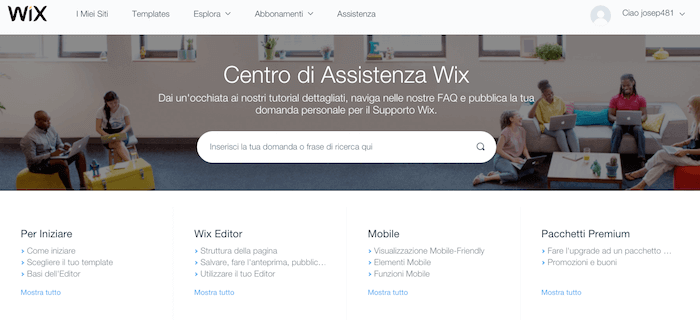 Wix assistenza tecnica