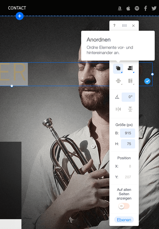 wix elemente anordnen