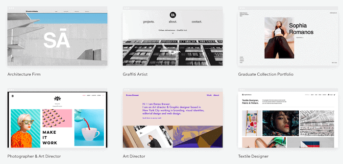 wix portfolio templates