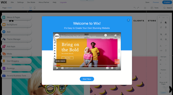 wix portfolio welcome