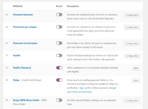 Moyens de paiement WooCommere