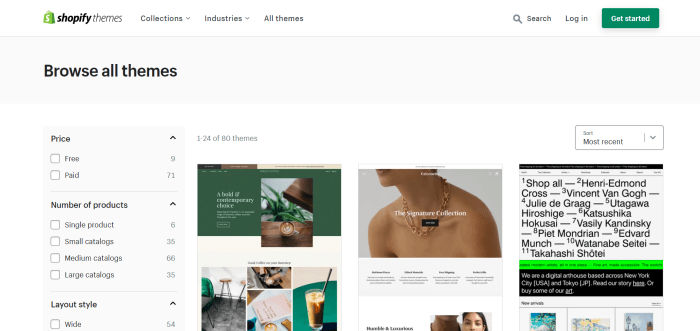 thèmes shopify